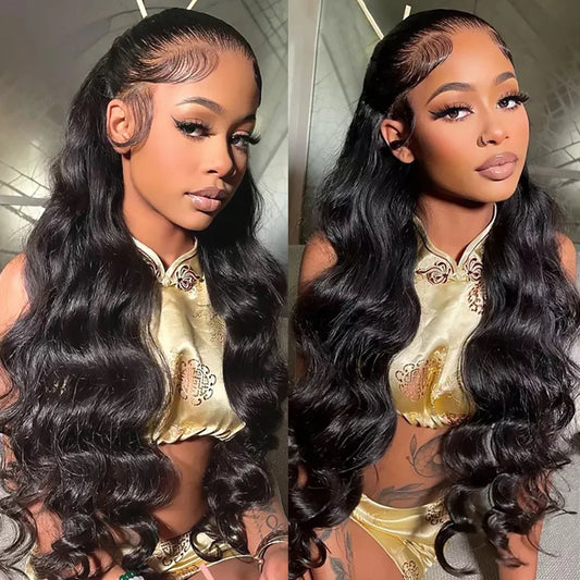 Body Wave Lace Front Human Hair Wigs 250 Density Brazilian Hair 13x4 Lace Frontal Wig For Black Women Pre Plucked With Baby Hair