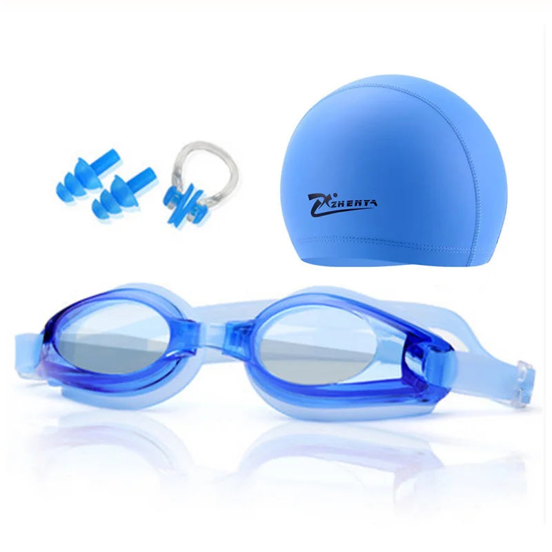 New Anti-fog Waterproof Swim Goggles Men Women Kids Adult Sports Diving Eyewear Swim Cap Swimming Glasses Earplug Pool Equipment