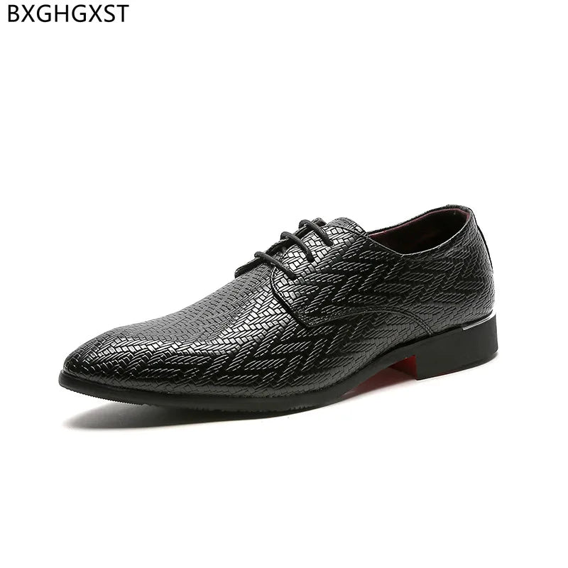 Formal Oxford Men Dress Shoes Leather Luxury Designer Shoes Men High Quality Black Official Shoes for Men 2024 Weave Chaussure