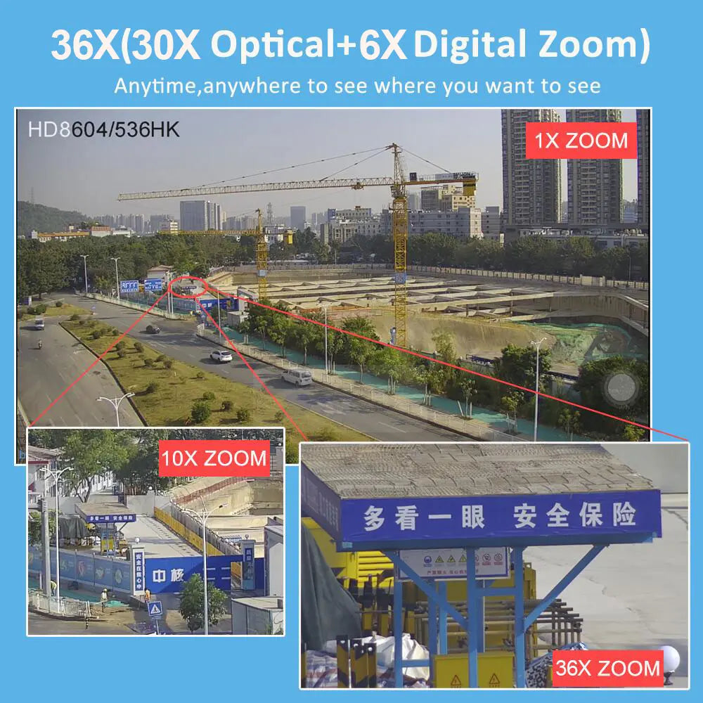 4K 8MP With SONY IMX415 Starlight 36X Optical Zoom 5MP IP Camera Color IPC CCTV Box Camera AUTO Network P2P Hikvision Compatible