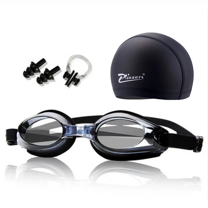 New Anti-fog Waterproof Swim Goggles Men Women Kids Adult Sports Diving Eyewear Swim Cap Swimming Glasses Earplug Pool Equipment