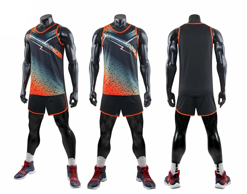 Men Women Camisetas Vest+Shorts Competition Running Set Track and field Sportswear Sprint Running Suit T-shirts Marathon Clothes