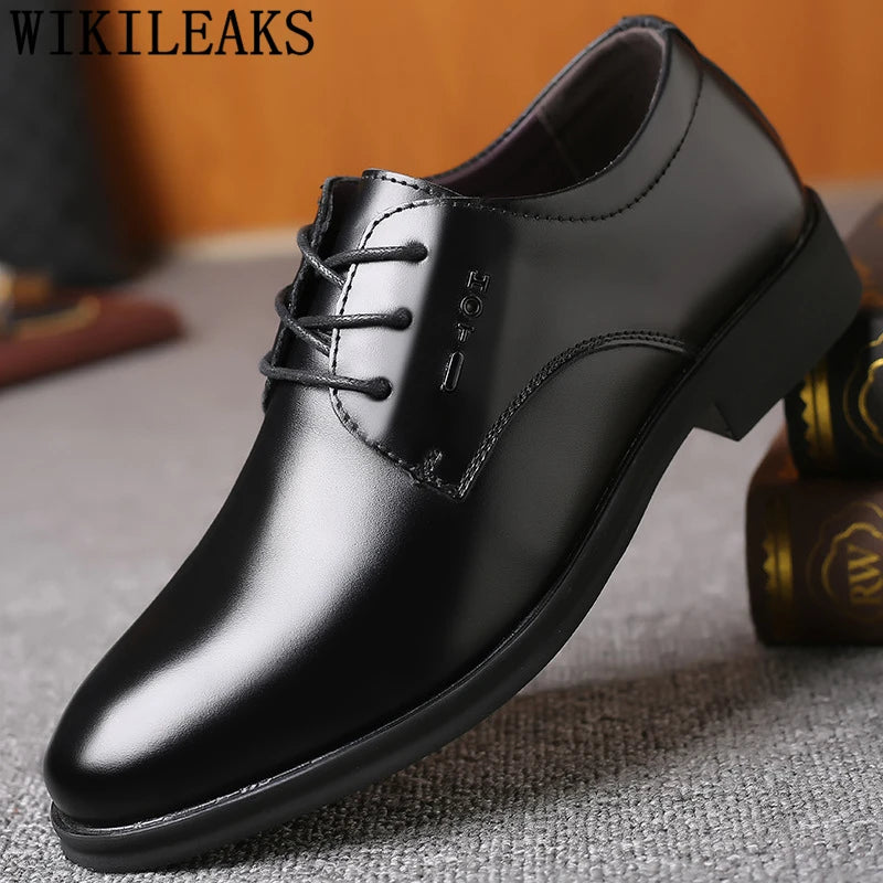 Official Shoes for Men Formal Italian Dress Coiffeur Luxury Mens Shoes Genuine Leather Black Dress Brand Men Suit Shoes Ayakkabi