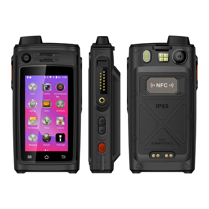 UNIWA A19S IP68 Walkie Talkie 3GB 32GB 4800mAh Touch Screen Android 6.0 Loud Speaker 16MP POC Zello Night Vision NFC SOS 4G LTE