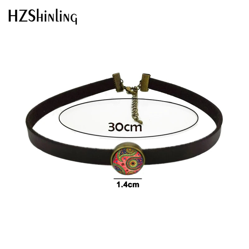 Hot Summer Avatar The Last Airbender Glass Dome Leather Choker Necklace Kingdom Necklace