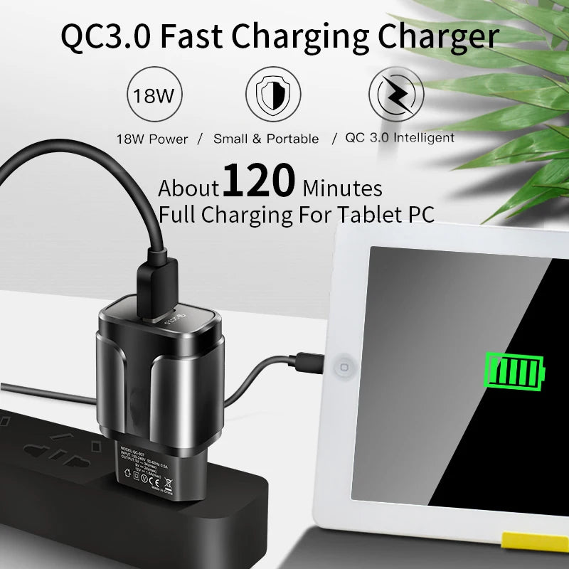 QC 3.0 Fast Charging Phone Charger For Samsung F42 M52 M32 M22 Z fold Z Flip 3 Xiaomi POCO X3 F3 M3 Type C Fast Charger Cable