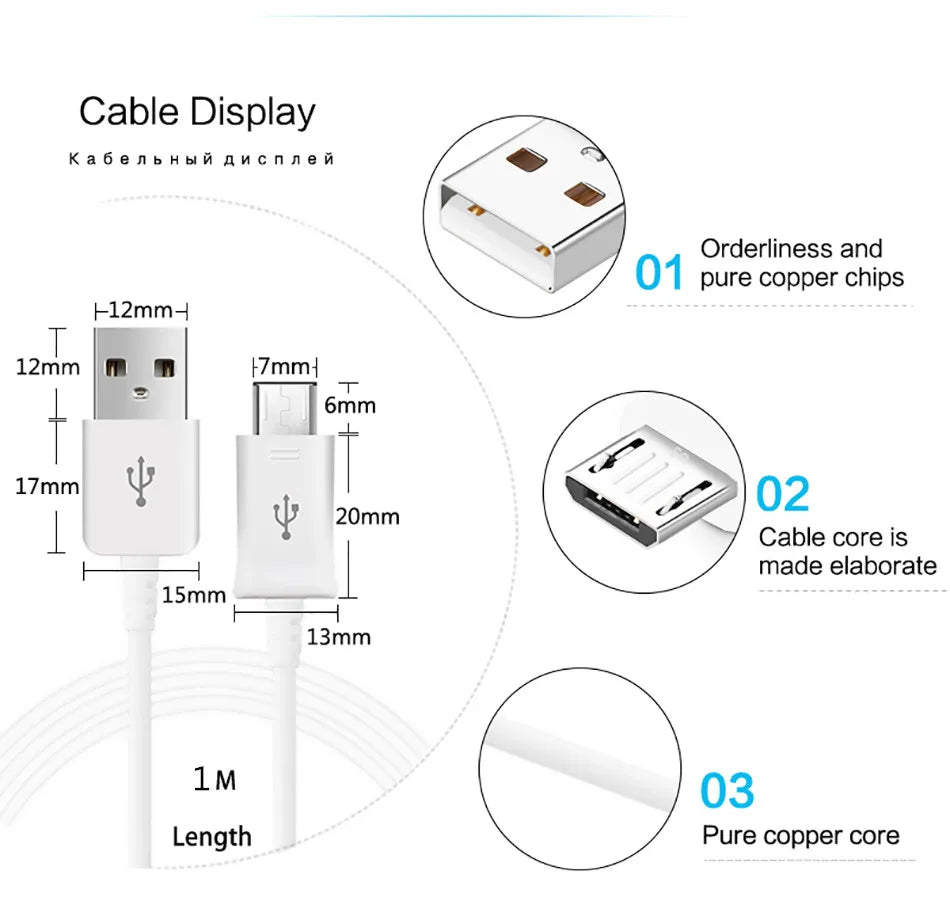 For Xiaomi Redmi 9A 9C 7A 6A QC 3.0 18W Fast Phone Charger Micro USB Cable Fast Charging For OPPO A12 A15 A5 A7 A8 A9 EU Plug