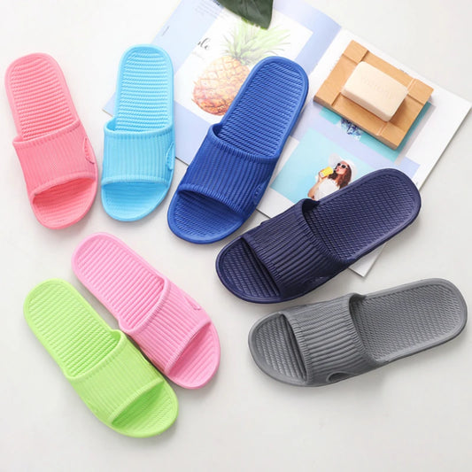 Men Indoor Home Slippers Summer Non-Slip Light Hotel Shoes Couple Soft Bottom Sandals Slippers Men's Flat Shoes Flip Flops