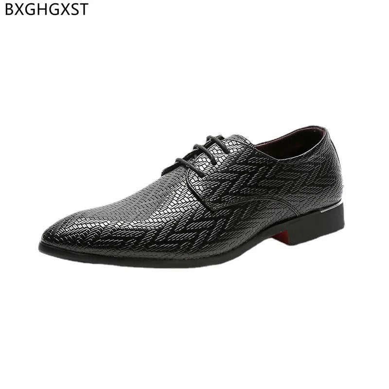 Formal Oxford Men Dress Shoes Leather Luxury Designer Shoes Men High Quality Black Official Shoes for Men 2024 Weave Chaussure