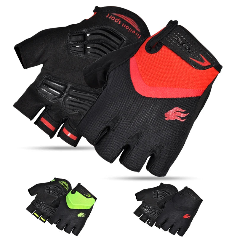 FIRELION Half Finger Cycling Gloves Sport Mountain Bike Bicycle Padded Gloves Breathable Off Road MTB Gloves Mittens