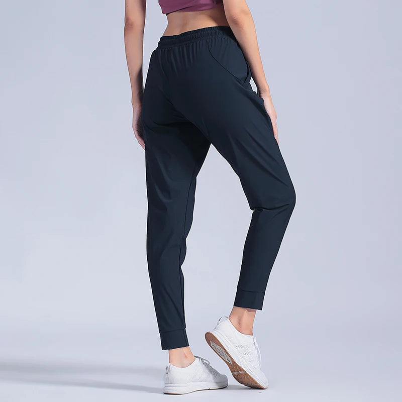 Female Sportswear Trousers Nylon Quick Dry Running Pants Causal Breathable Drawstring Pocket Yoga Joggers Women Sweatpants