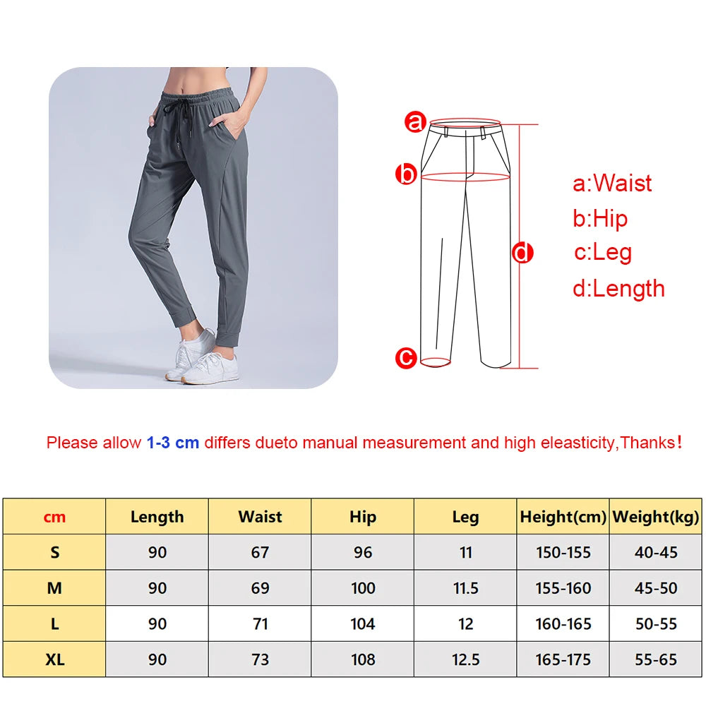 Female Sportswear Trousers Nylon Quick Dry Running Pants Causal Breathable Drawstring Pocket Yoga Joggers Women Sweatpants