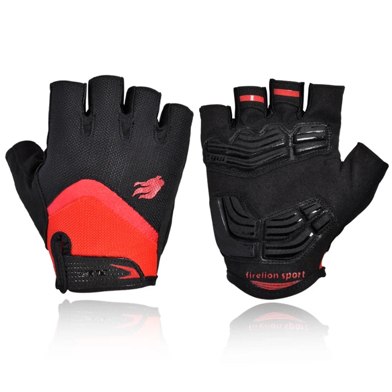 FIRELION Half Finger Cycling Gloves Sport Mountain Bike Bicycle Padded Gloves Breathable Off Road MTB Gloves Mittens