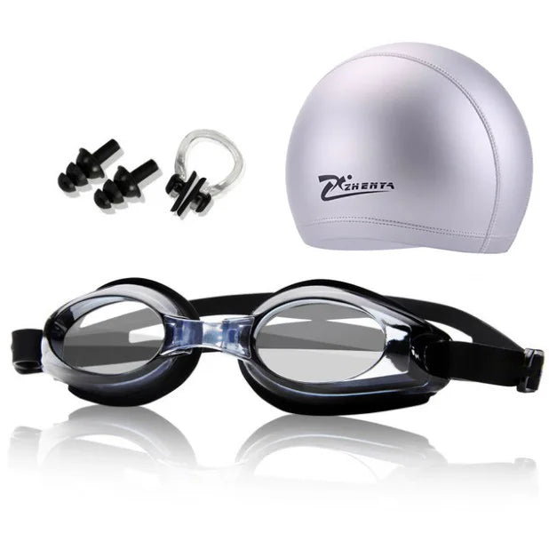 New Anti-fog Waterproof Swim Goggles Men Women Kids Adult Sports Diving Eyewear Swim Cap Swimming Glasses Earplug Pool Equipment