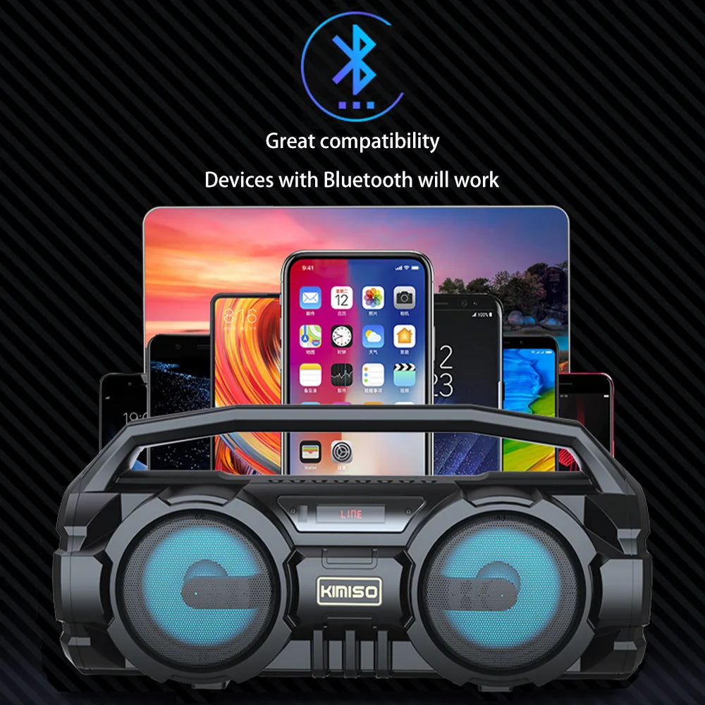 Portable Bluetooth Speakers Powerful Column Home Theater Bass With Mic FM Radio TF Music Center System Wireless Stereo Subwoofer