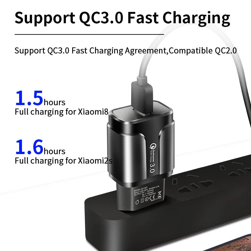 QC 3.0 Fast Charging Phone Charger For Samsung F42 M52 M32 M22 Z fold Z Flip 3 Xiaomi POCO X3 F3 M3 Type C Fast Charger Cable