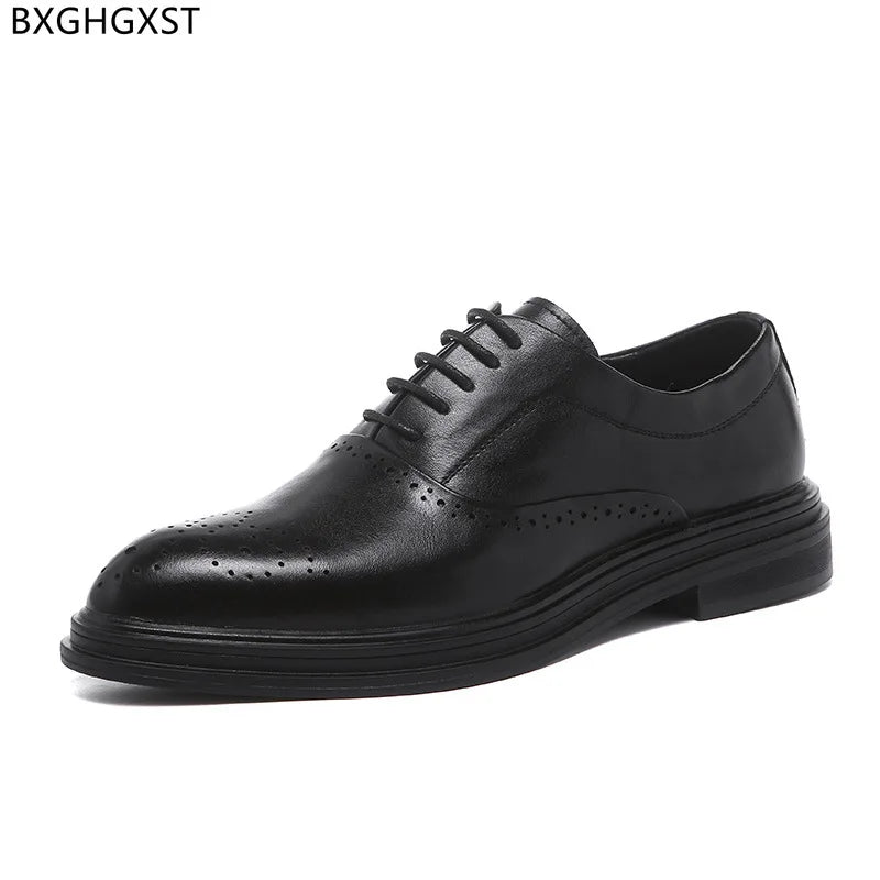 Oxford Dress Shoes Mens Fashion Luxury Brand Official Shoes for Men 2024 Black Leather Shoes Men Formal Chaussure Homme Zapatos