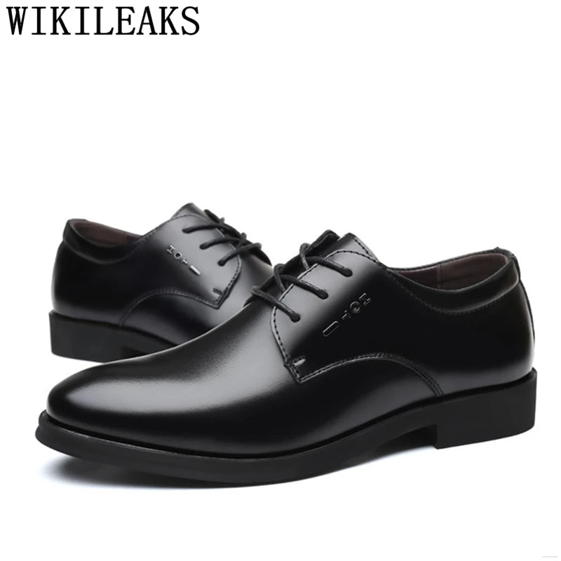 Official Shoes for Men Formal Italian Dress Coiffeur Luxury Mens Shoes Genuine Leather Black Dress Brand Men Suit Shoes Ayakkabi