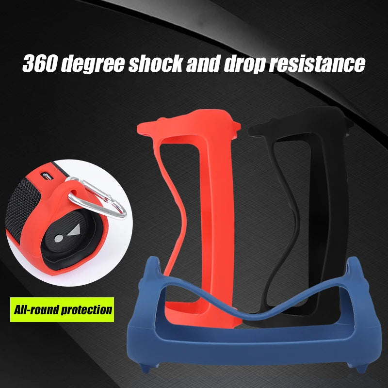 New Bluetooth Speaker Case Soft Silicone Cover Skin With Strap Carabiner for JBL flip6 Wireless Bluetooth Speaker Bag