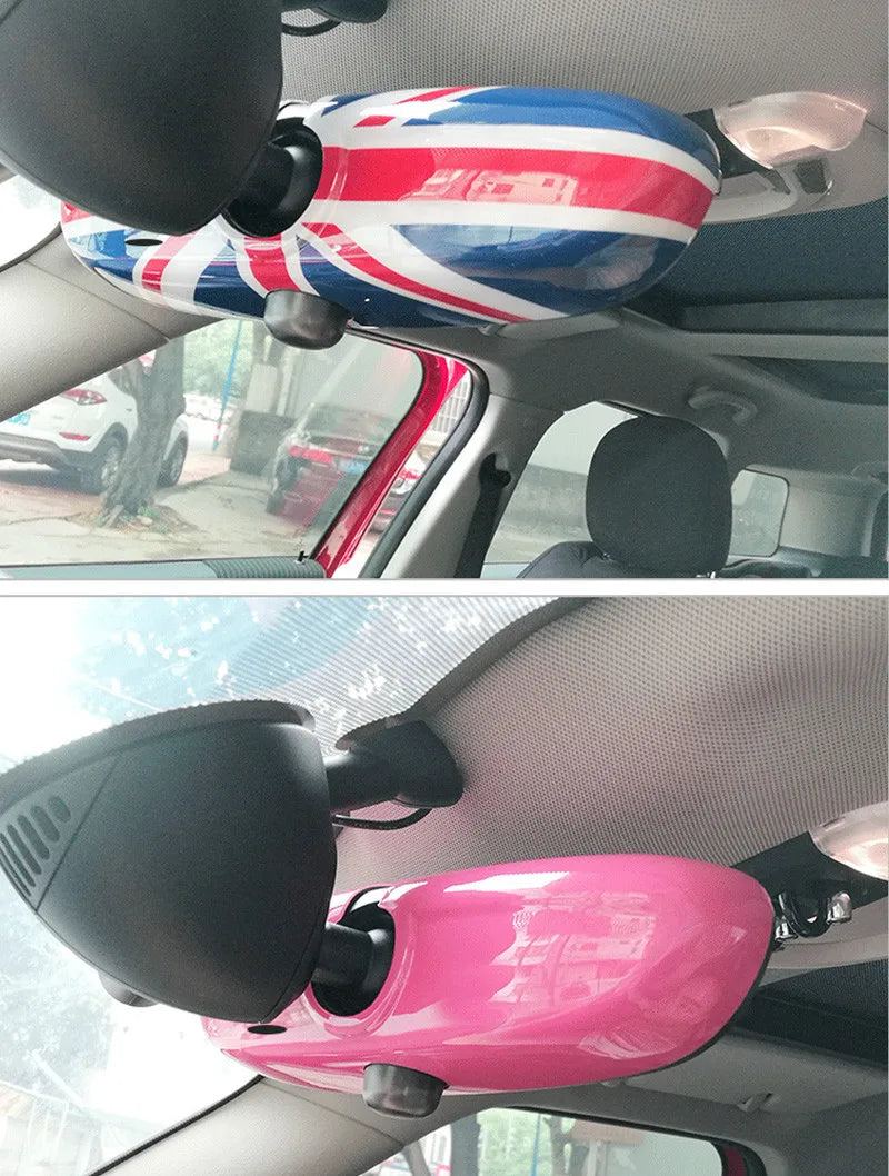 Car Interior Rear View Mirror Cover For MINI One Cooper JCW R50 R52 R53 R55 R56 R57 R60 R61 F54 F55 F56 F57 F60 Auto Accessories