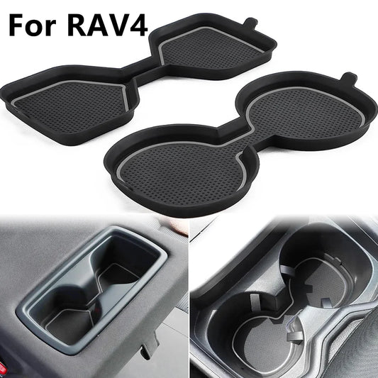 Car Cup Slot Holder Coaster For Toyota RAV4 2023 2022 2021 2020 2019 No Slip Silica Pad for Car Auto Interior Accessories