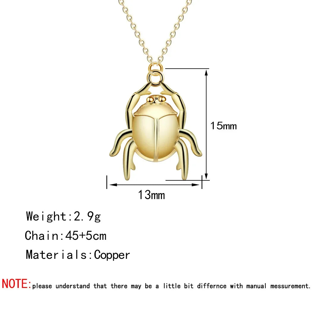 Gothic Scarab Beetle Pendants Necklace Egyptian Insect Charms Amulet Protection Viking Jewelry for Women Men Fashion