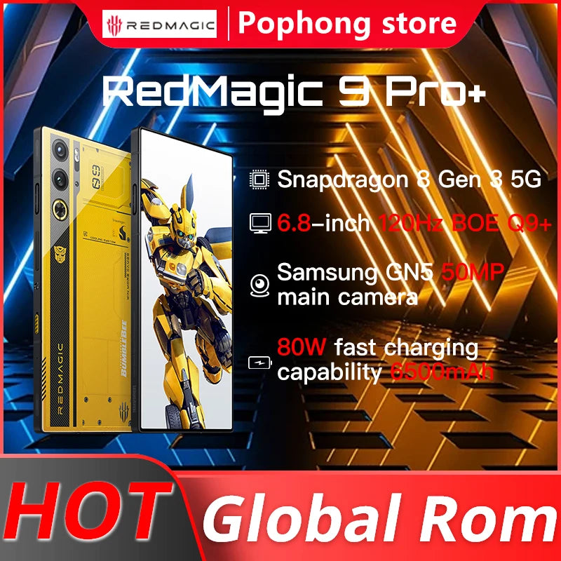 Global Rom Redmagic 9 Pro+ 6.8 2480*1116 Bumblebee 120Hz 1tb Snapdragon8 Gen3  5500mAh 165W Fast Charging 5G Smart Gaming Phone