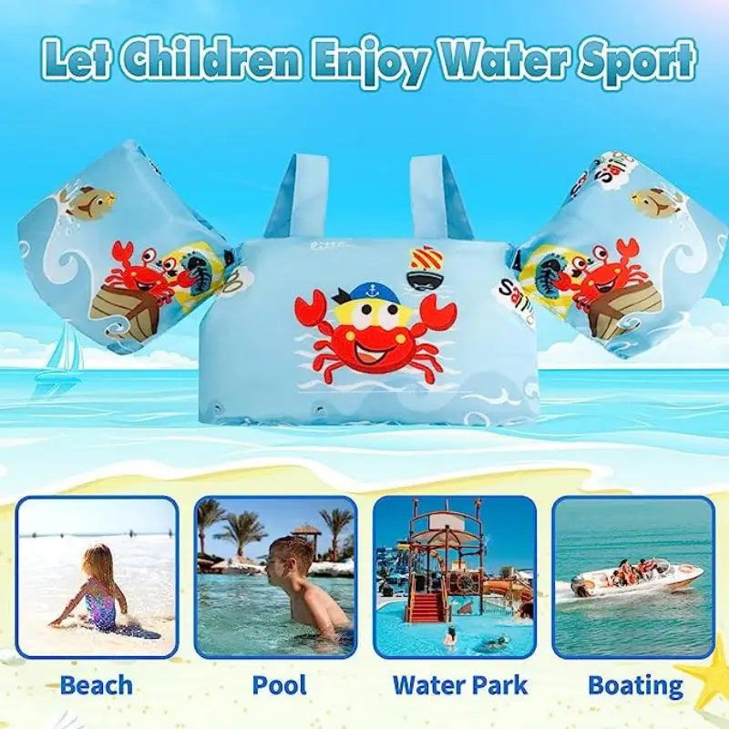 Baby Float Cartoon Arm Sleeve Life Jacket Swimsuit Foam Safety Swimming Training Infant Vest Swimming Ring Equipment Armbands