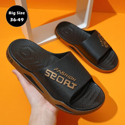 Big Size Men New Slides Summer Luxury Sandals Women Outside Flip Flops Casual Beach Breathable Shoes Couples Home Slippers