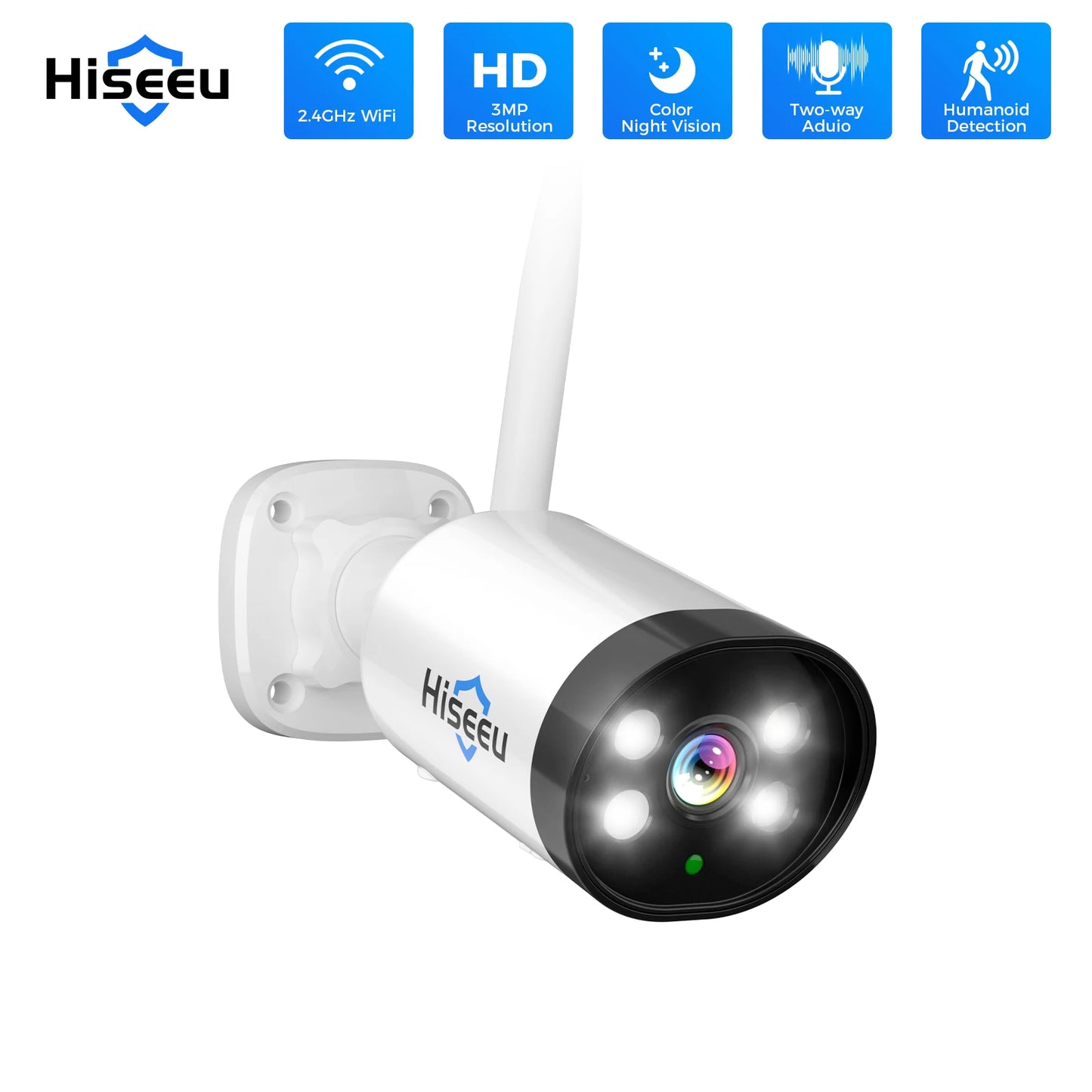 Hiseeu 3MP Wireless IP Camera Outdoor Waterproof CCTV WiFi Surveillance Security Camera P2P For Eseecloud Wireless System