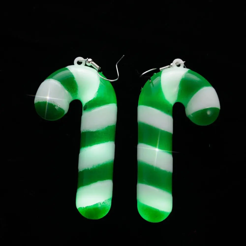 Electric Merry Christmas Earrings Santa Claus Christmas Tree Xmas Dangle Ear Clips Shiny Jewelry LED Drop Earrings Girls