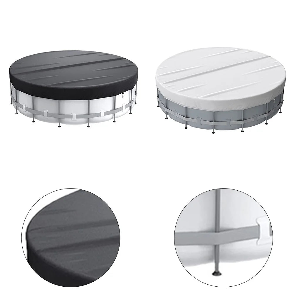 Round Pool Cover Solar Covers For Above Ground Foldable Outdoor Swimming Pools Equipment Accessories Polyester Durable Practical