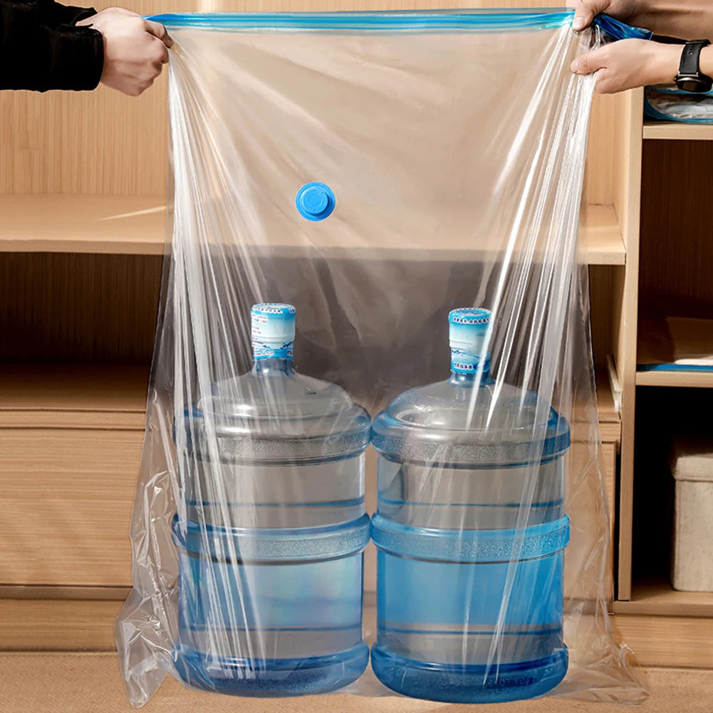 6pcs Vacuum Storage Bags with Pump Transparent Folding Compressed Space Saving Vacuum Bag for Clothes Large Travel Container