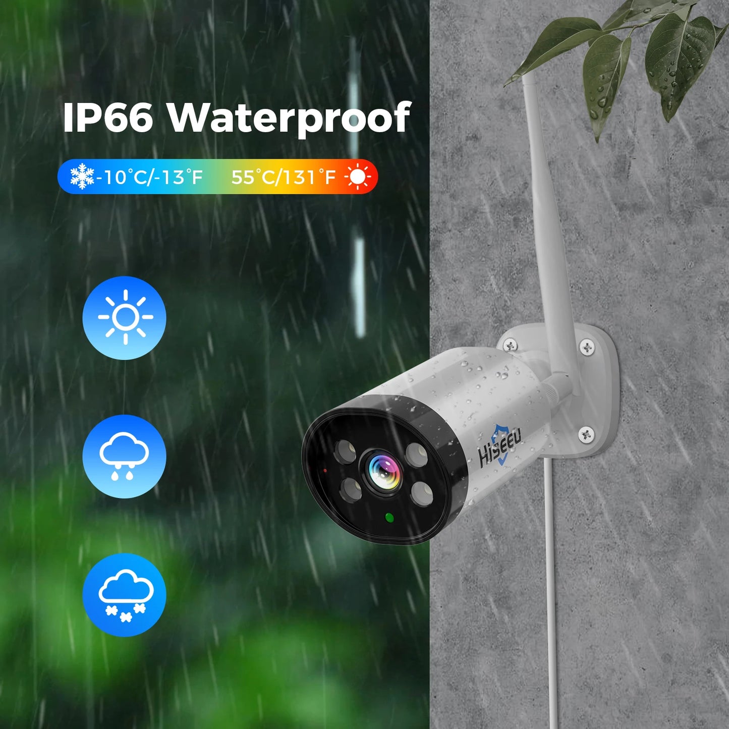 Hiseeu 3MP Wireless IP Camera Outdoor Waterproof CCTV WiFi Surveillance Security Camera P2P For Eseecloud Wireless System