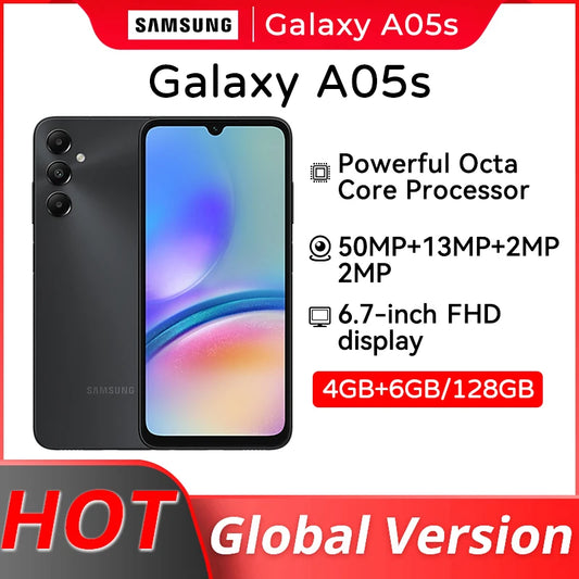 New Samsung Galaxy A05 S Smartphone Octa Core 6.7'' LCD Display 50MP Triple Camera 5000mAh Battery Mobile Phone