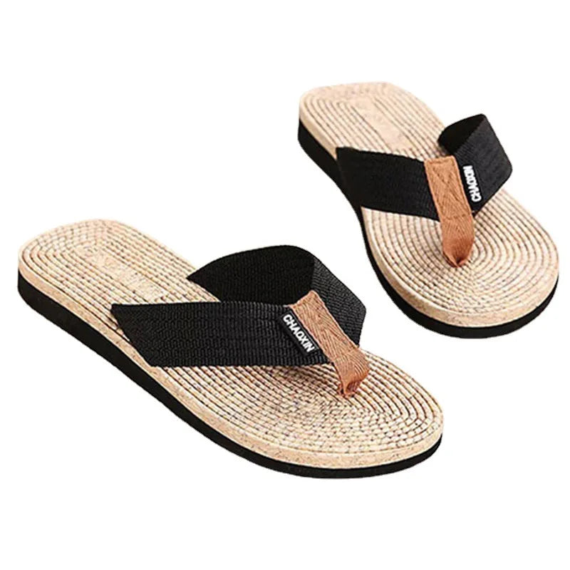 Summer Men Flip Flops Beach Casual Shoes Men Sandals Outdoor Comfortable Non-Slip Bathroom Shoes Home Slippers for Men Slides