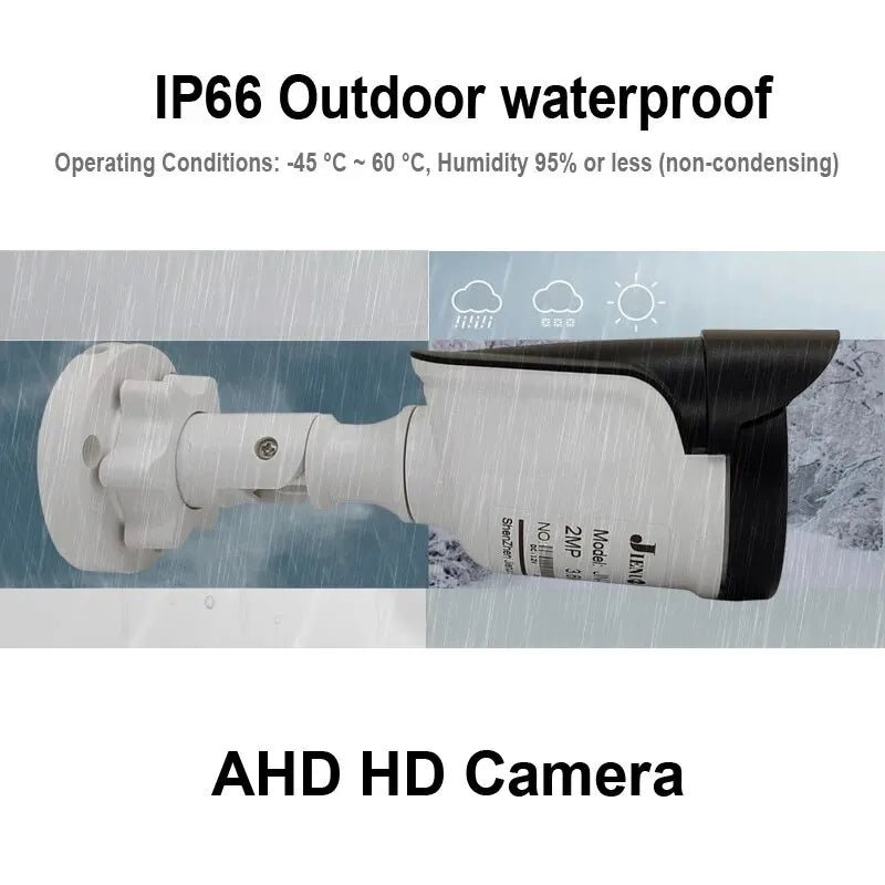 AHD Camera HD Outdoor Waterproof Infrared Night Vision CCTV Security Surveillance Monitor Bullet 1080P Video Indoor Home Cam 2MP