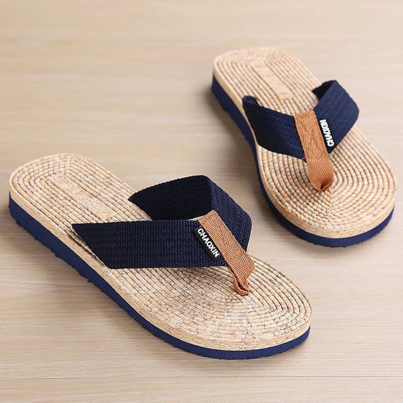 Summer Men Flip Flops Beach Casual Shoes Men Sandals Outdoor Comfortable Non-Slip Bathroom Shoes Home Slippers for Men Slides