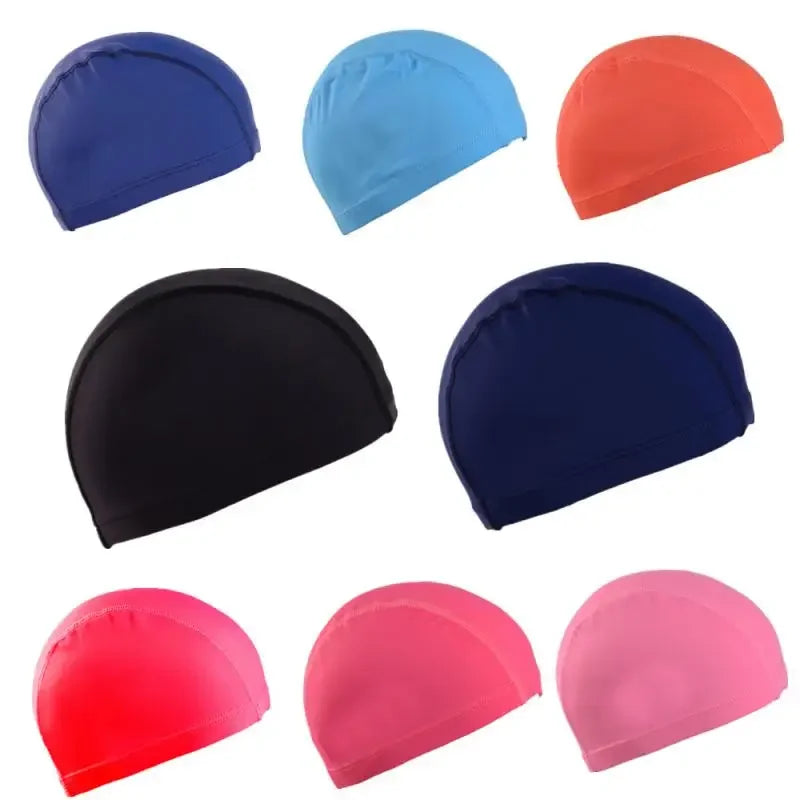 Free Size Swimming Caps For Men Women Elastic Nylon Ear Protection Long Hair Swimming Pool Hat Ultrathin Bathing Caps