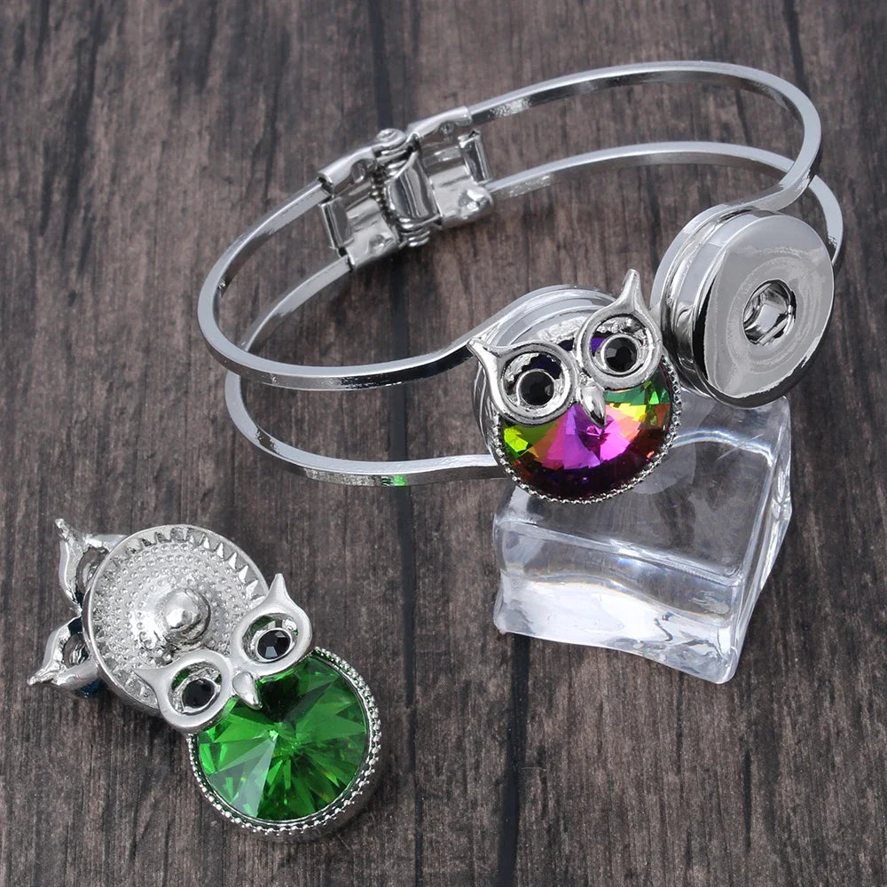 5pcs/lot Snap Button Jewelry Mixed Crystal Rhinestone Flower Turtle Tree 18mm Metal Snap Buttons Fit Snap Bracelet Necklace