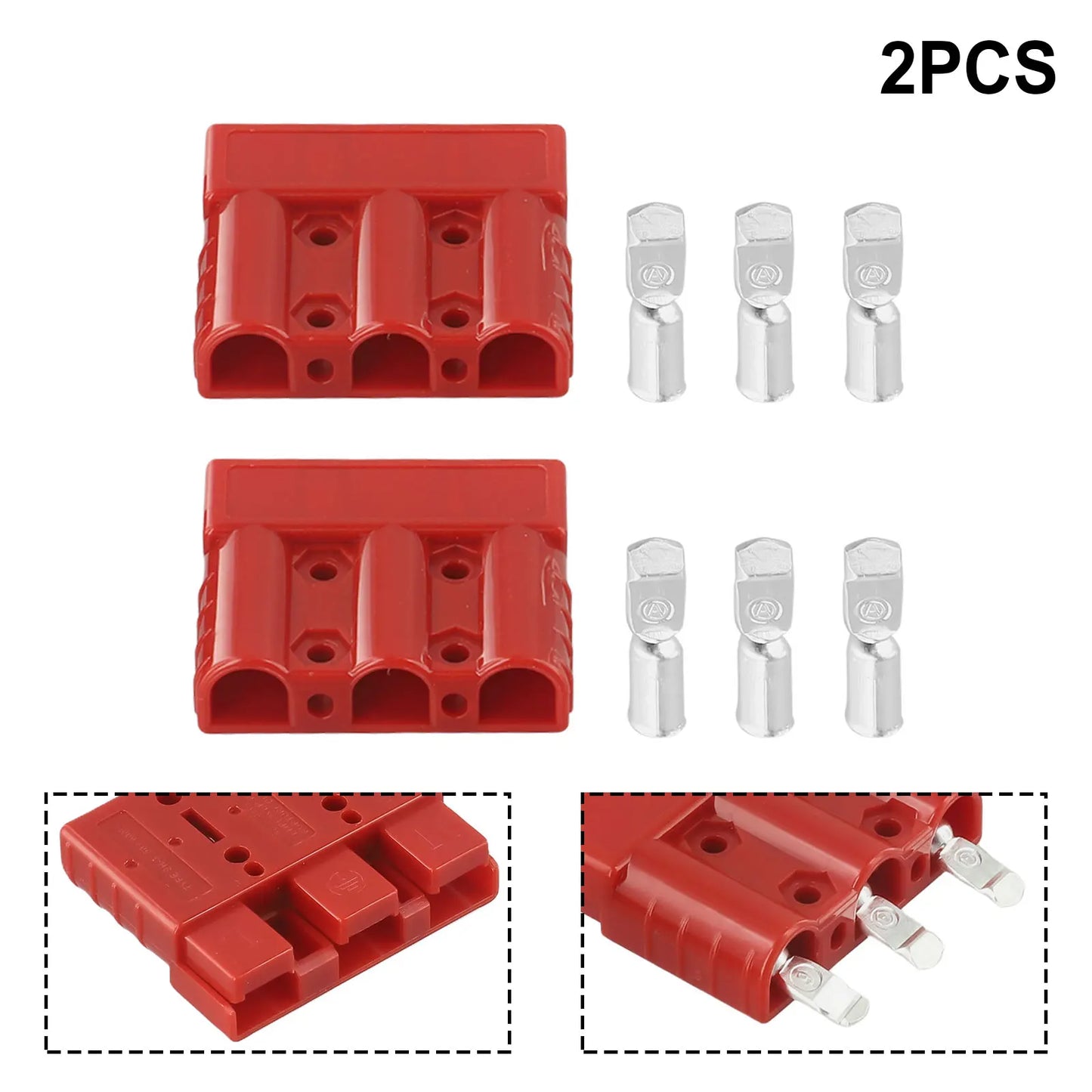 1Set Terminal 600V For Anderson Style 3 Pin 50A Plug DC-DC Charger Solar Power Connector Plug Electrical Equipment Supplies