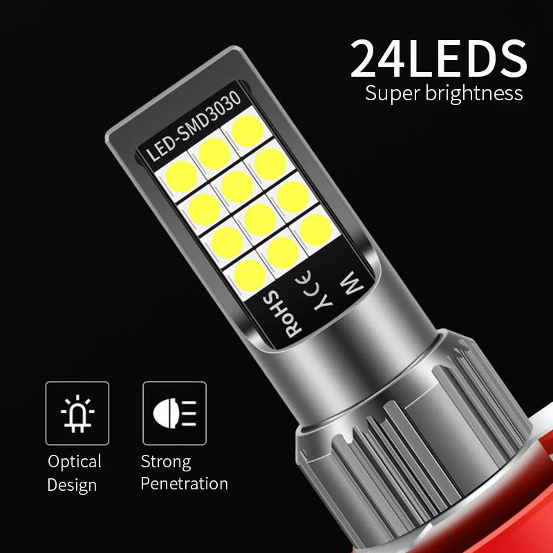 2pcs Strobe H7 H11 Led Fog Light 12V Car Headlight Bulb H8 H9 9006 9005 HB3 HB4 H16 Original Socket Warnning Driving Lights