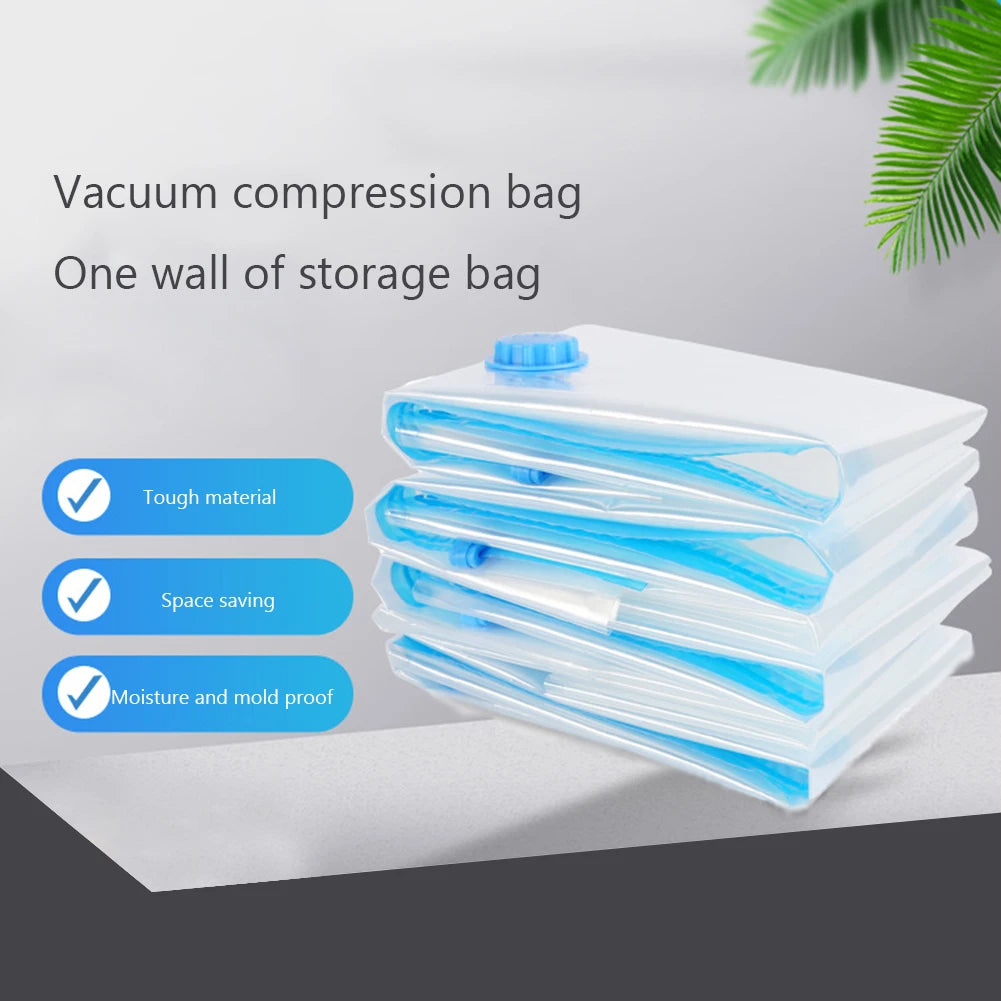 6pcs Vacuum Storage Bags with Pump Transparent Folding Compressed Space Saving Vacuum Bag for Clothes Large Travel Container