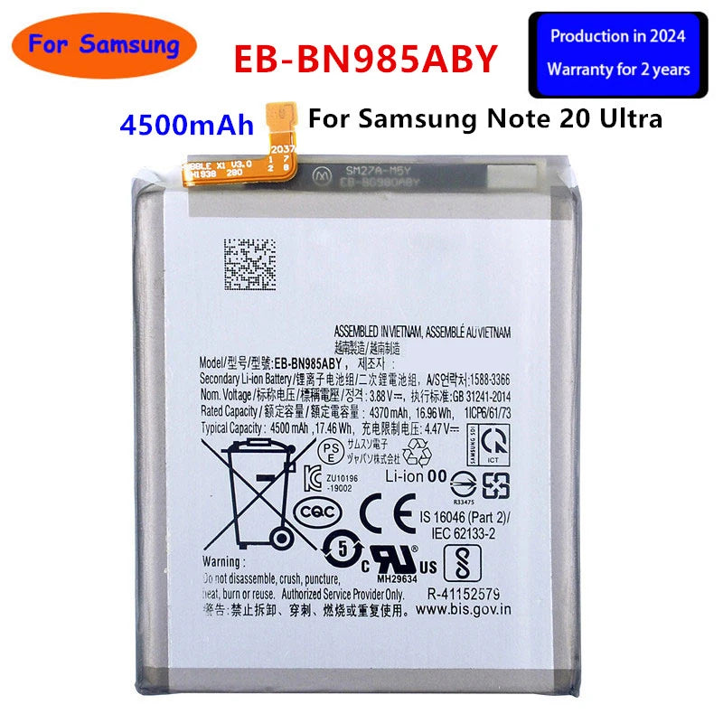 Brand New EB-BN985ABY 4500mAh Replacement Battery For Samsung Galaxy  Note 20 Ultra Note20 Ultra Phone Batteries+Tools