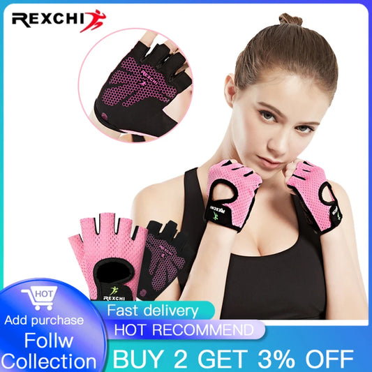 AUBTEC Cycling Gloves Fitness Gloves Gym Weightlifting Yoga Bodybuilding Training Thin Breathable Non-slip Half Finger Gloves