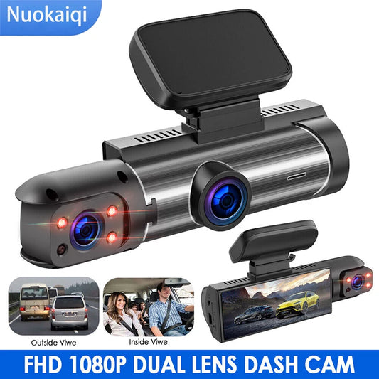 Car DVR Wide-angle 2-record High-definition Night Vision 1080P Driving Recorder Suction Cup 2-lens Car Front and inside Video