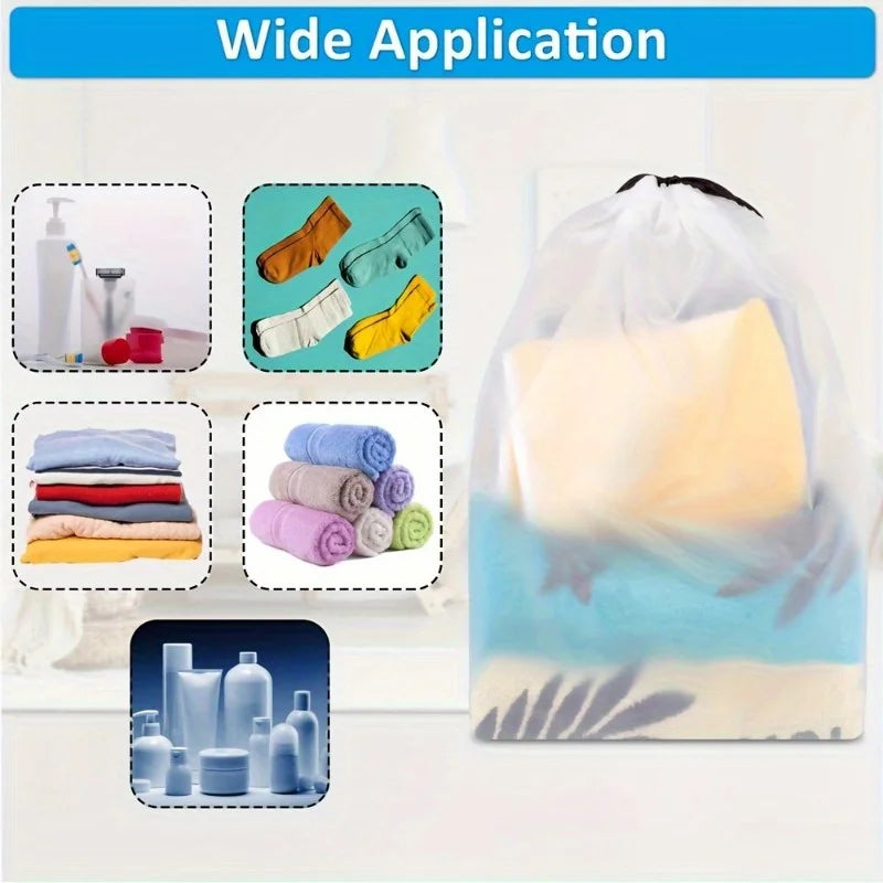 5/10/20PCS Portable Shoe Drawstring Eco Storage Bag for Sundries Travel Makeup Bag Waterproof Transparent Plastic Storage Bag