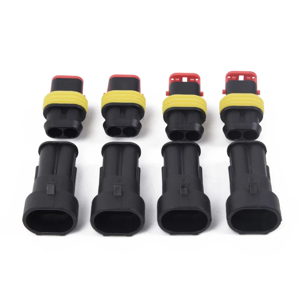 10Sets Car 2Pin Way Sealed Waterproof Electrical Wire Harness Connector Plug Electrical Equipment Supplies Accessories