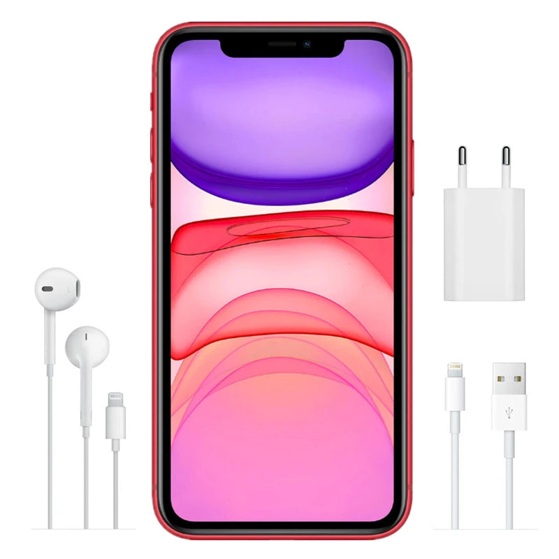 Original iOS Apple iPhone 11 Mobile Phone 6.1inch A13 Bionic 4GB RAM 64GB/128GB/256GB ROM Hexa Core 12MP NFC 4G LTE Cellphone