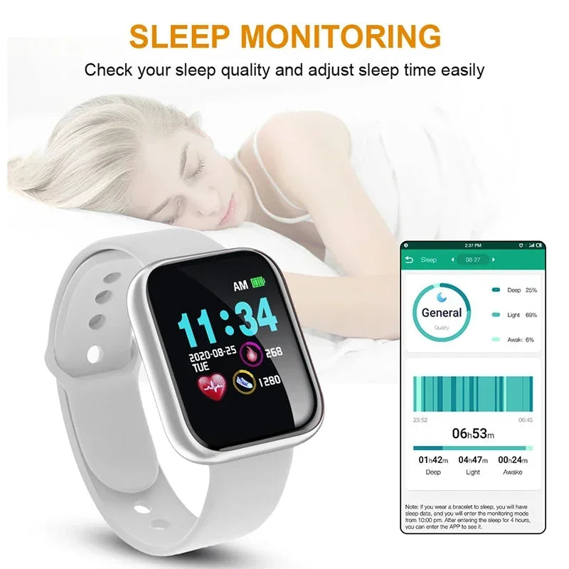 Y68 Smart Watch D20 Men Women Bluetooth Connected Phone Kids Girls Watches Sports Wristband Sleep Fitness Tracker Smartwatch D20